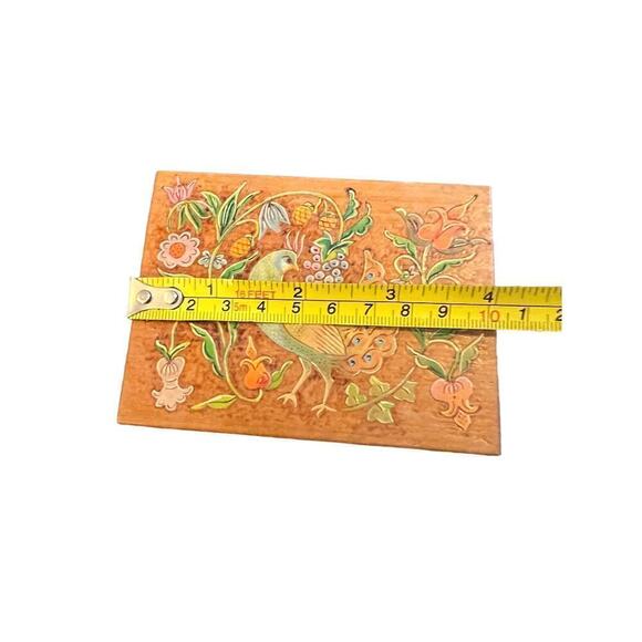 Irvin Herbein Folk Art wooden Bench box hand painted handmade - Picture 6 of 9